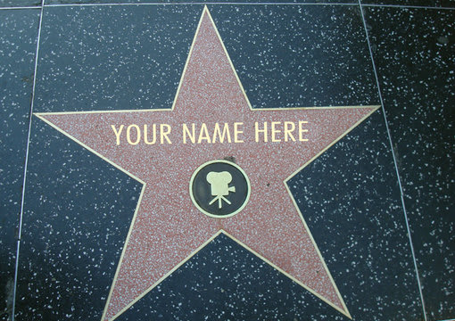 I will add your name to a hollywood walk of fame star photo like you see here
