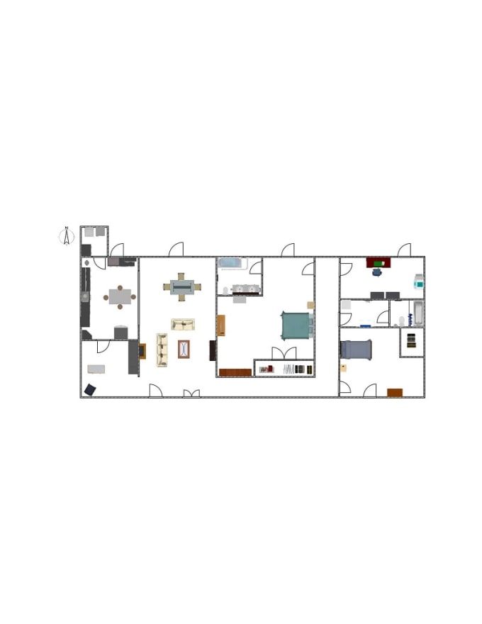 I will create a house floor plan