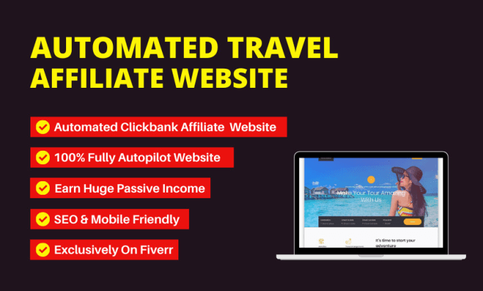 I will create travel affiliate website for passive income