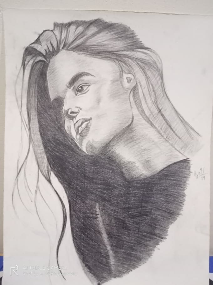 I will draw real sketch of anything by hand