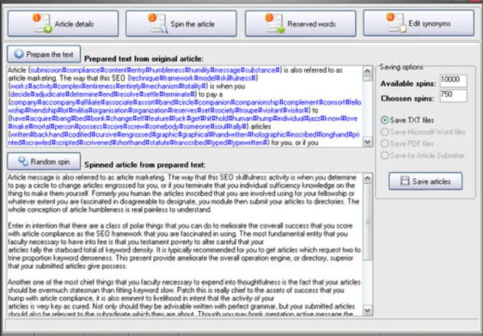 I will spin 500 word article