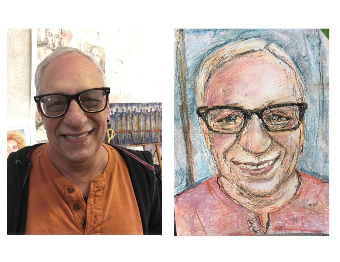 I will stylize portraits or characters using mixed media art