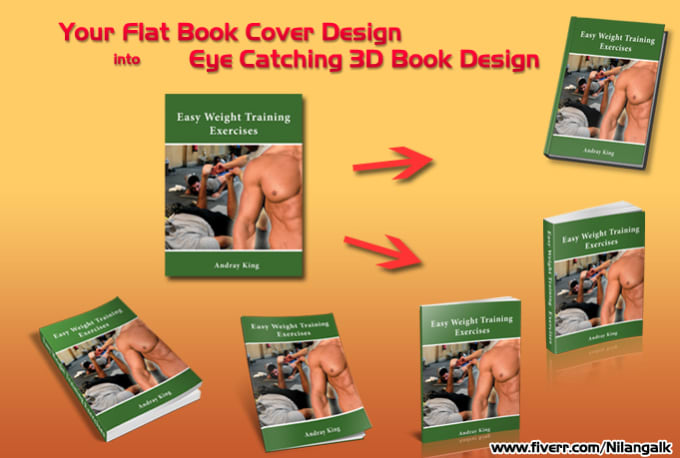 I will transform your flat book cover to 3d designs