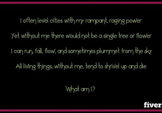 I will write a rhyming riddle on the subject of your choice