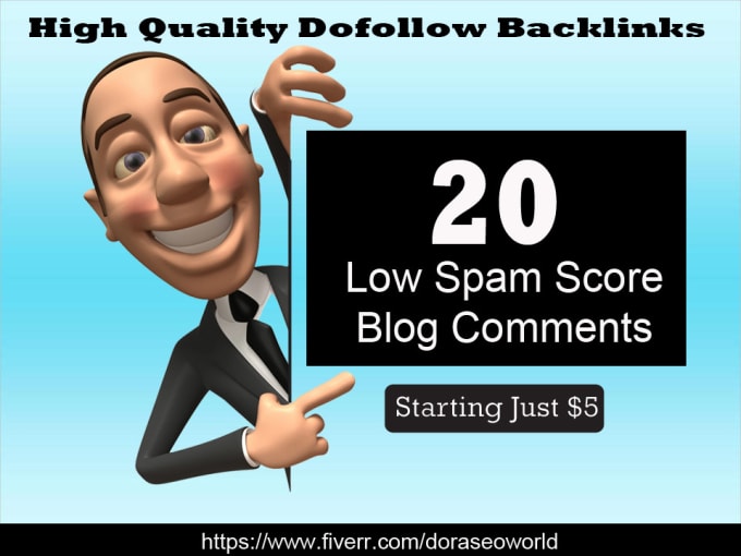 I will 20 low spam score blog comments backlinks