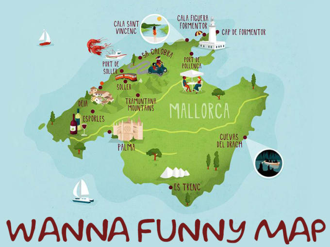 I will awesome cartoonic funny map