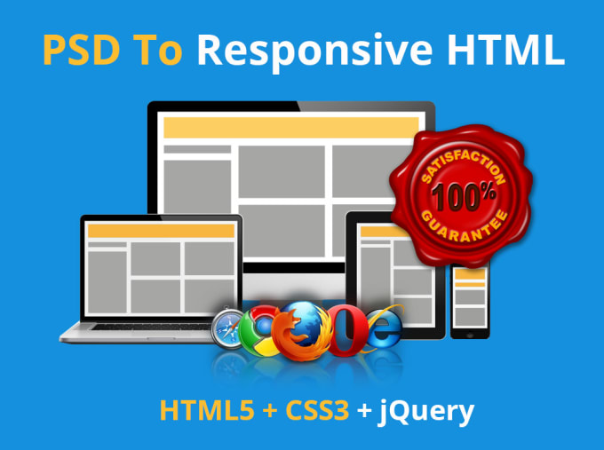 I will convert psd to html using boostrap