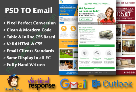 I will convert your PSD design into HTML email