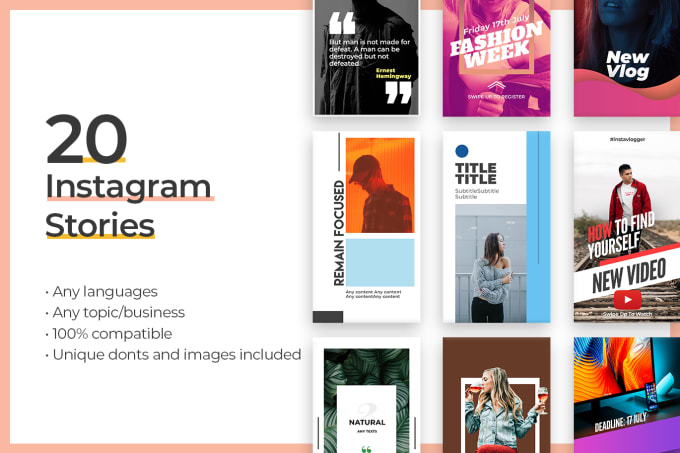 I will create 20 instagram stories designs