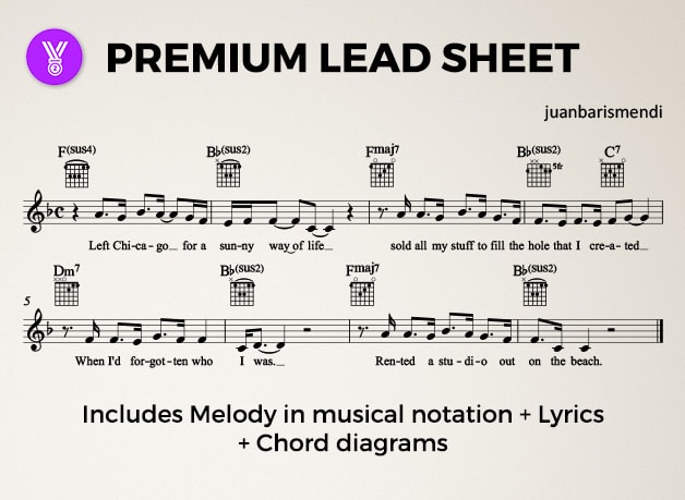 I will create a chord chart or lead sheet from your favourite song