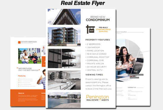 I will create a flyer for your real estate business