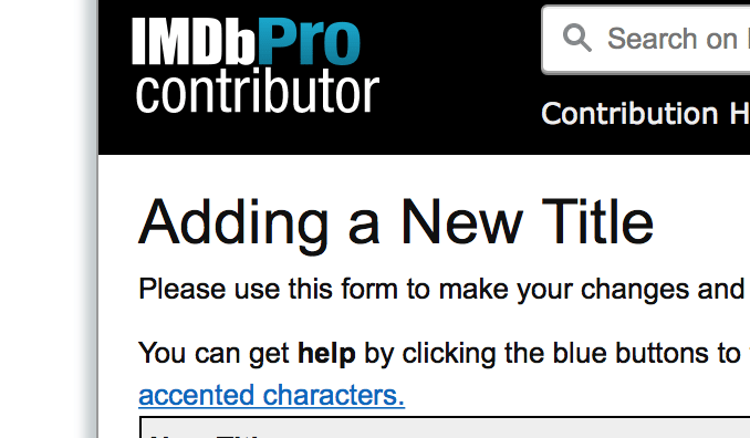 I will create a new imdb for your movie or tv show