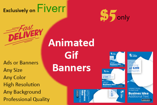 I will create animated GIF banners for your business