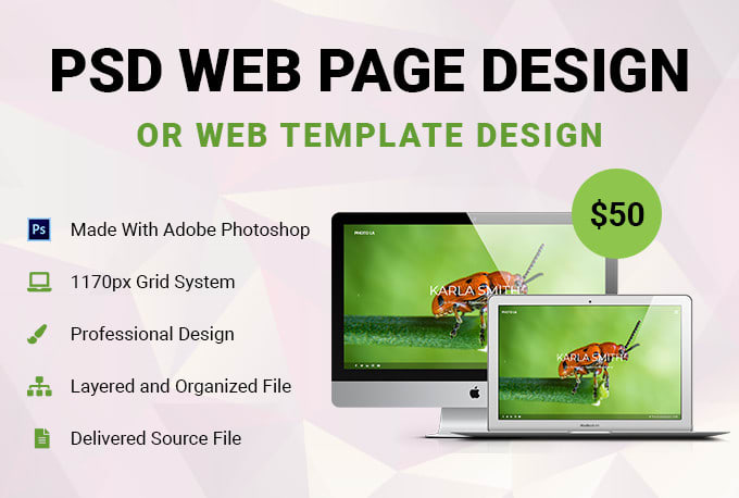 I will create professional psd web page design