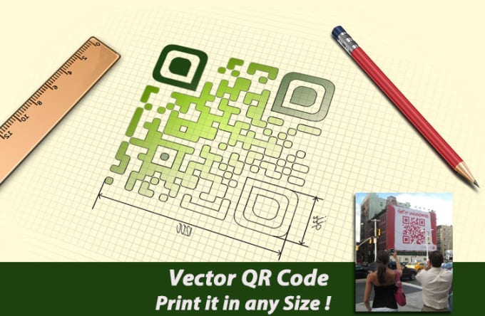 I will create vector qr code, any size, with logo