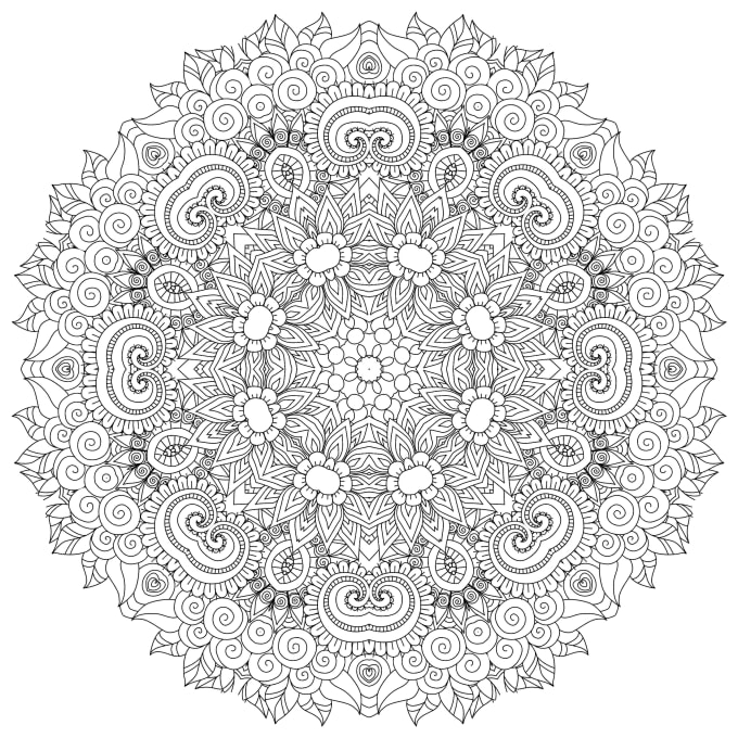 I will design 10x printable complex mandalas for your adult coloring book within 2hrs