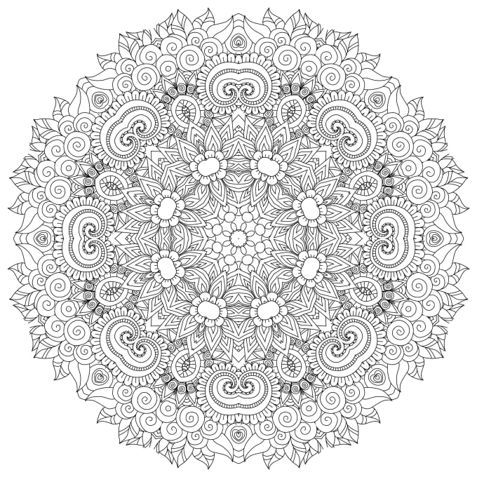 I will design 10x printable complex mandalas for your adult coloring book within 2hrs