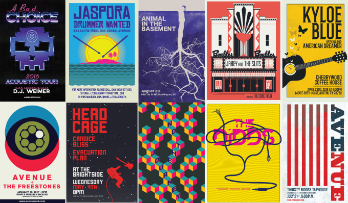 I will design a band poster for your gig