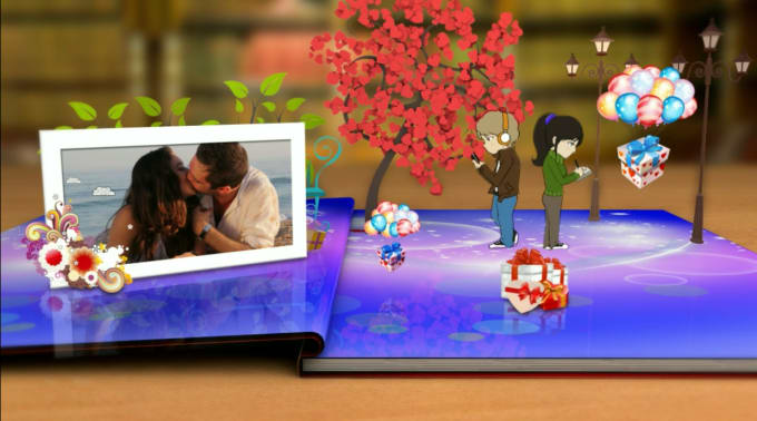 I will design a beautiful special valentine or anniversary video