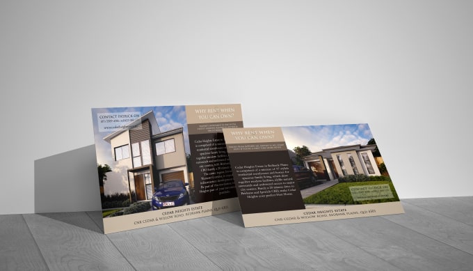 I will design a custom real estate postcard, flyer or brochure