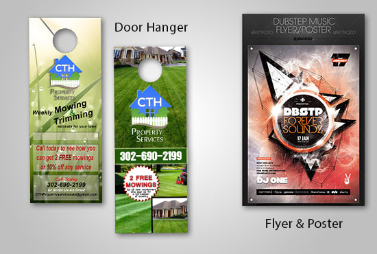 I will design a door hanger, flyer and poster for your company
