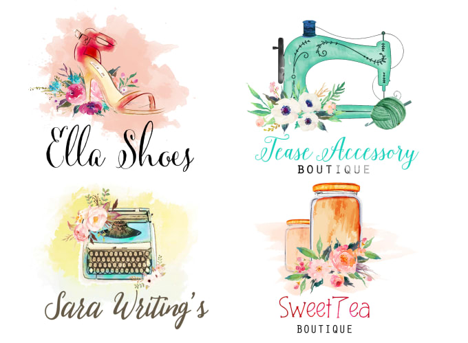 I will design a watercolor logo