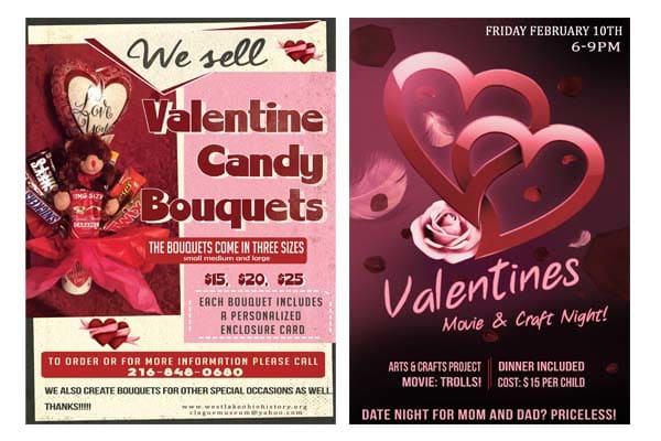 I will design st valentine flyer or poster