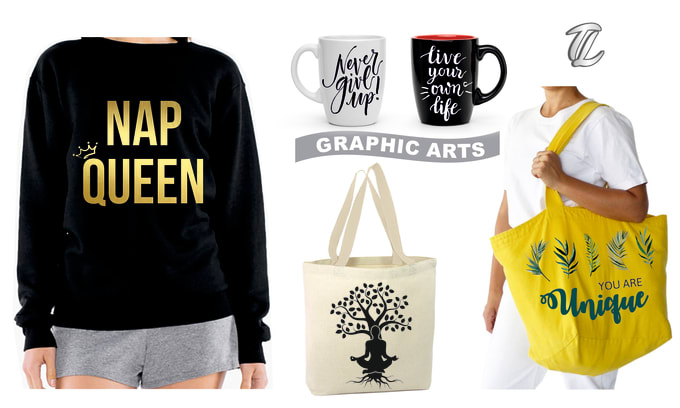 I will design trendy tshirt bags mugs graphics in 12 hours