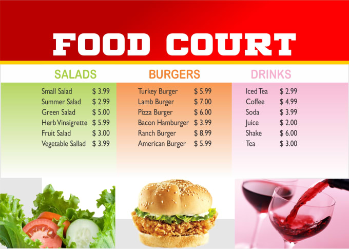 I will design TV menu, menu board, or digital screen food menu