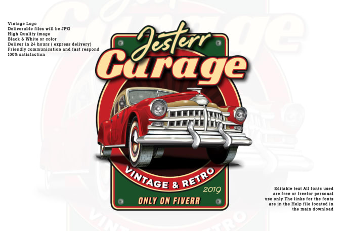 I will design vintage logo banner or label