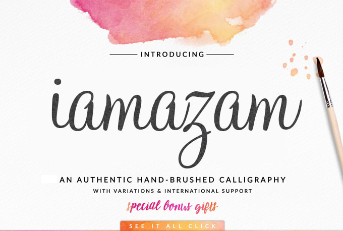 I will design watercolor handwritten text logo
