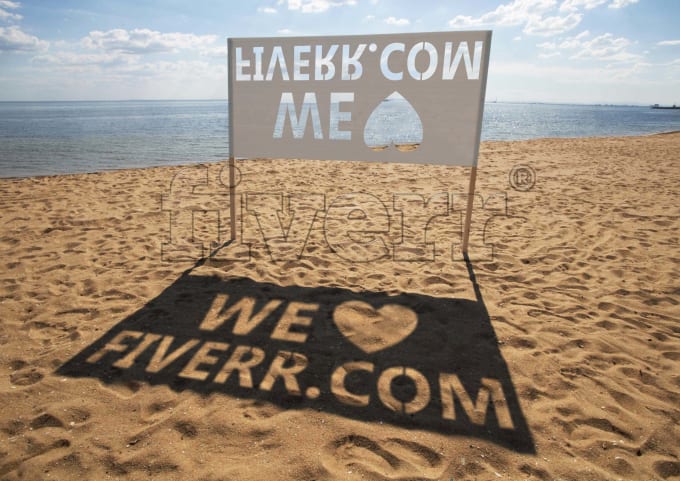 I will display your message with sunlight on tropical beach sand