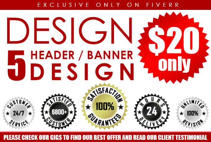 I will do 5 awesome website banner or header design