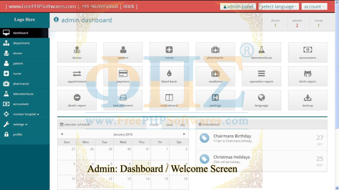 I will do hospital management software in php