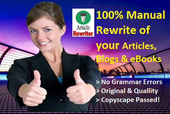 I will do manual rewrite of 500 words article