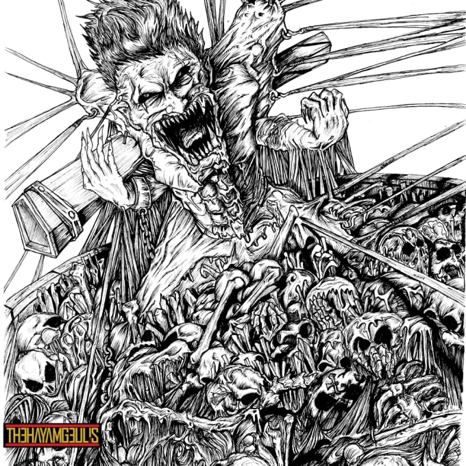 I will draw a detailed horror artwork for you