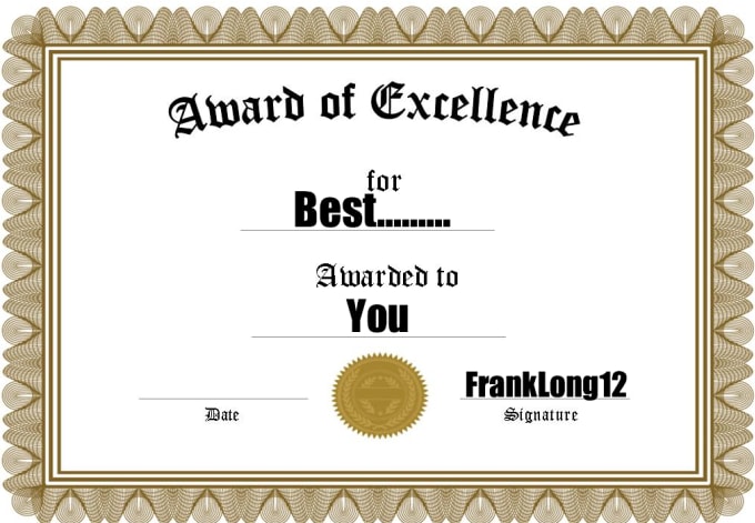 I will give you an award to promote your business