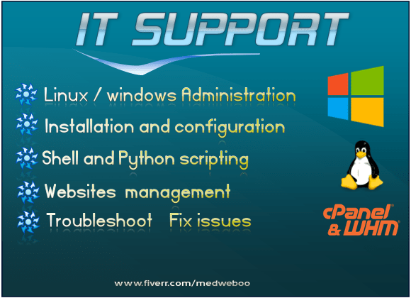 I will install, configure, fix issues on linux or windows server