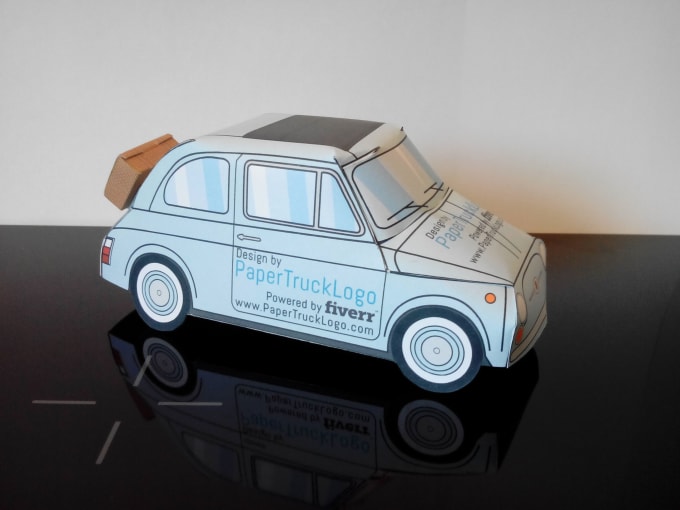 I will make a papercraft classic fiat 500 with your logo on it