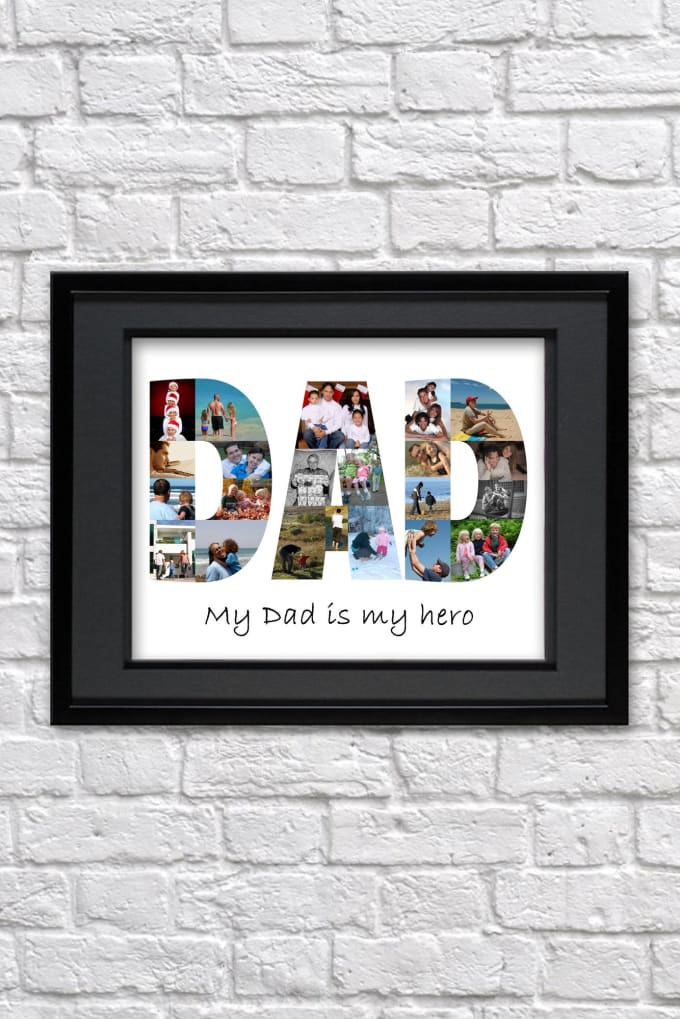 I will make a photo collage from any shape, number, word, or text