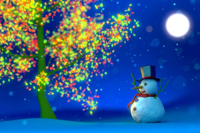 I will make a snowman christmas tree video greeting