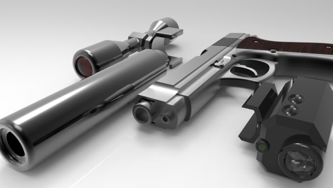 I will make gun or rifle in 3d model