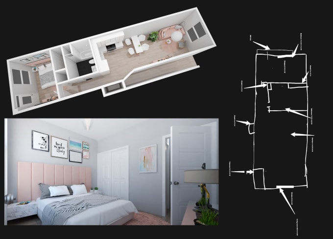 I will make your 3d floor plan fastest and best quality