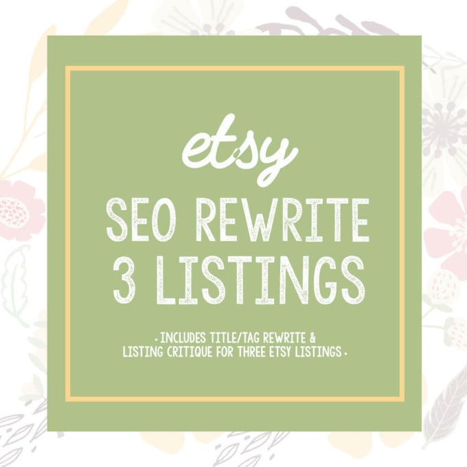 I will optimize your etsy SEO by writing your etsy titles and tags