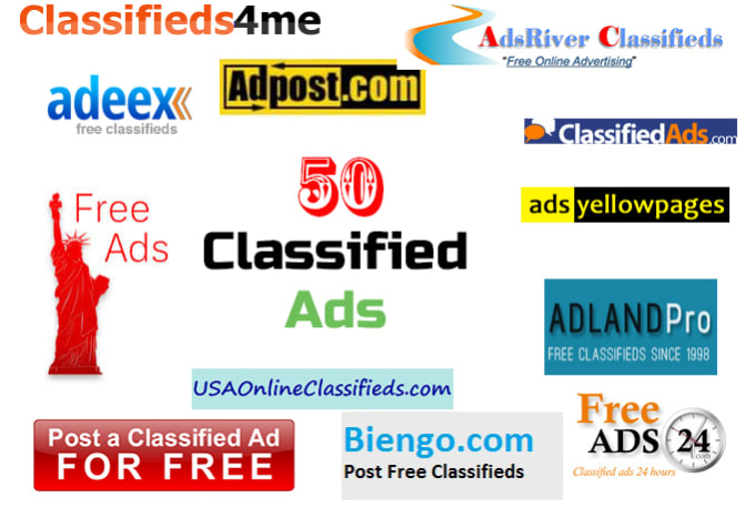 I will post your ads on 50 classified websites
