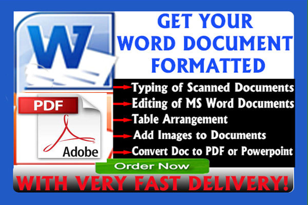 I will professionally type and format your microsoft word document