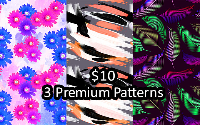 I will provide seamless pattern design service, 3 patterns in basic