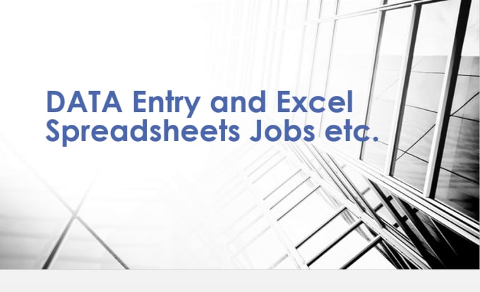 I will provide services of data entry and excel spreadsheets