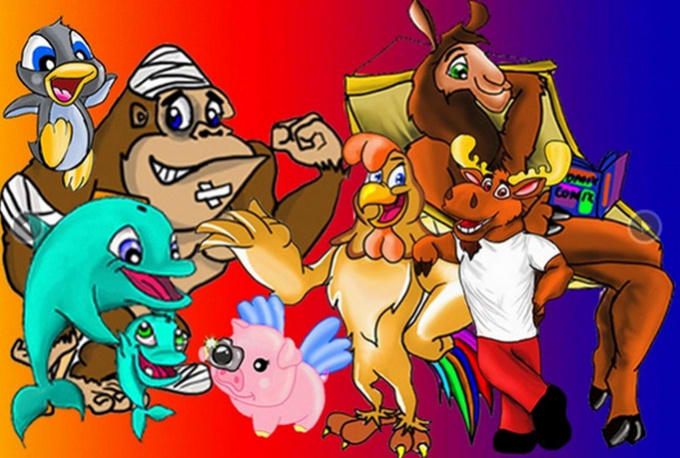 I will provide you awesome cartoon animals