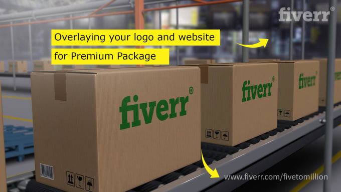 I will put your brand on boxes on a conveyor belt